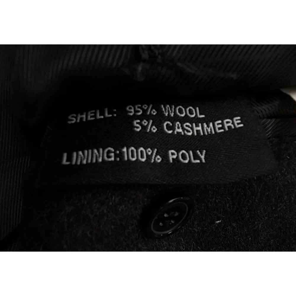 Vtg Bachrach Coat Mens M Black Wool Cashmere Blend Overcoat Jacket DEFECT LOOK